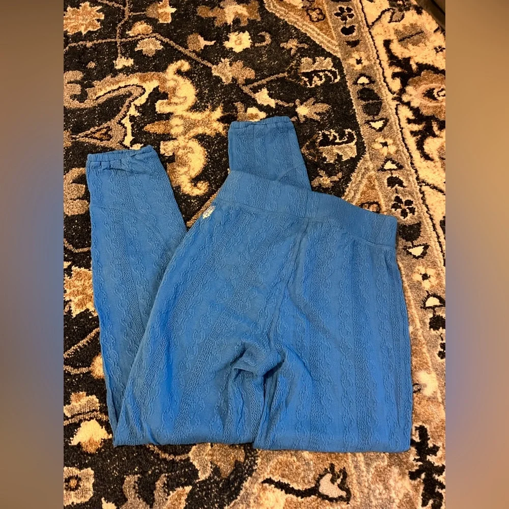 Free People Movement Break A Sweat Cloud Burst Blue Pants